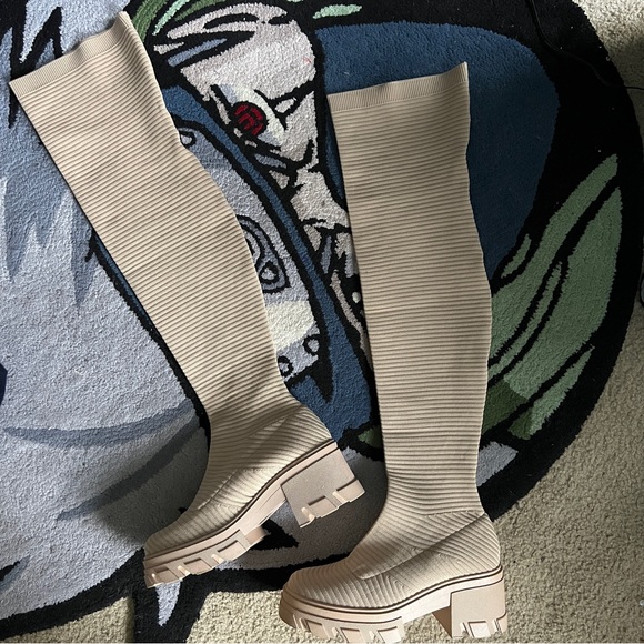 EGO OVER-THE-MOON CHUNKY SOLE OVER THE KNEE THIGH HIGH SOCK BOOT - Picture 8 of 12